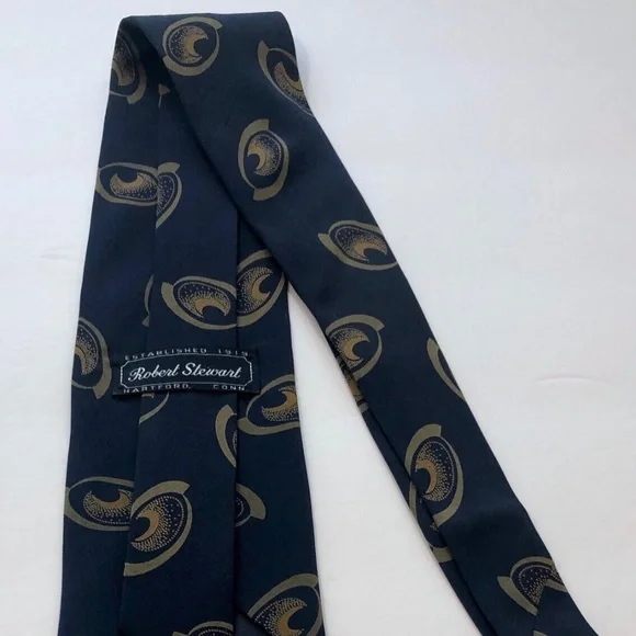 Men's Robert Stewart Blue Combo 100% Silk Neck Tie - Picture 5 of 6